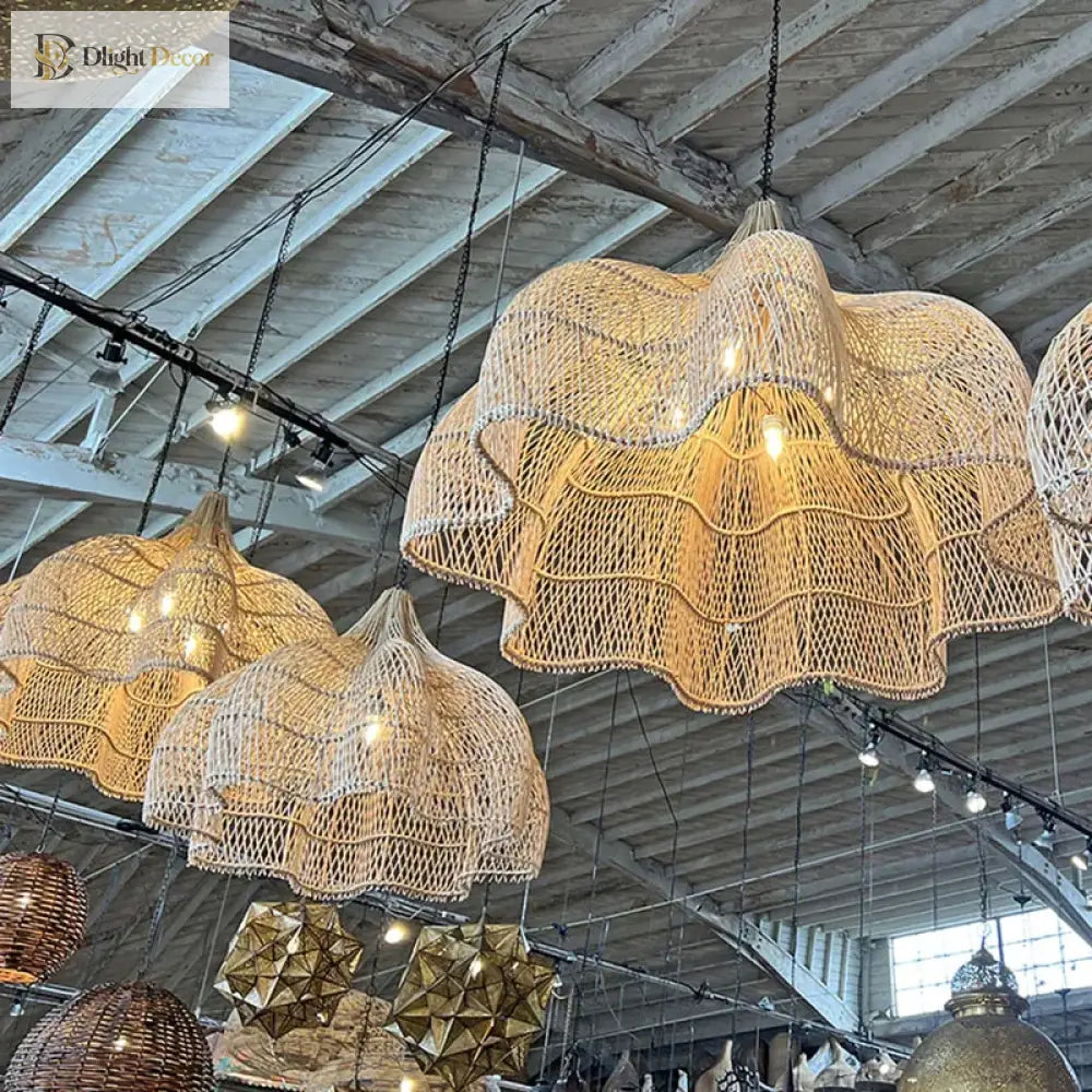 Modern Creative Art Rattan Pendant Lights - Handmade Elegance For Living Rooms Restaurants And