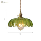 Retro Charm Meets Modern Functionality: The Green Glass Scalloped Pendant Light