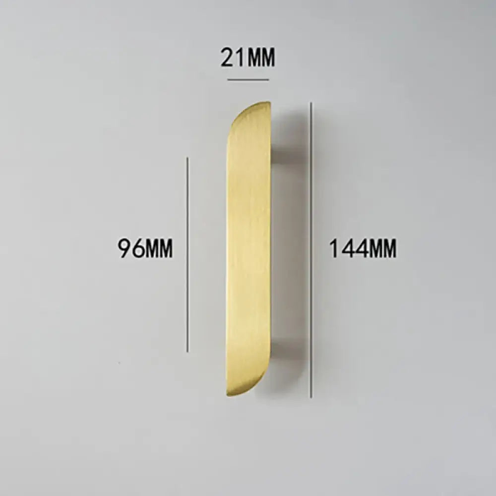 Modern Simple Wardrobe Handles – Brass Cabinet Knobs and Drawer Pulls for Furniture 144mm left Handle