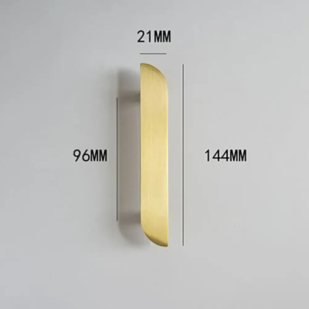 Modern Simple Wardrobe Handles – Brass Cabinet Knobs and Drawer Pulls for Furniture 144mm right Handle