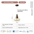 LED ceiling pendant light with dark brown canopy, adjustable wire, frosted glass shade
