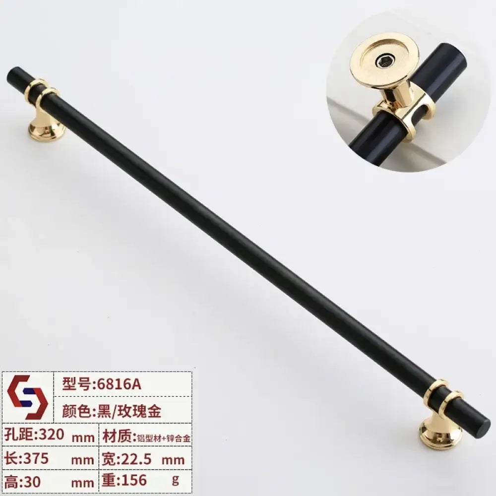 Modern T-Bar Cabinet Knobs and Handles – Sleek and Decorative Design Black rose gold 320 Handles