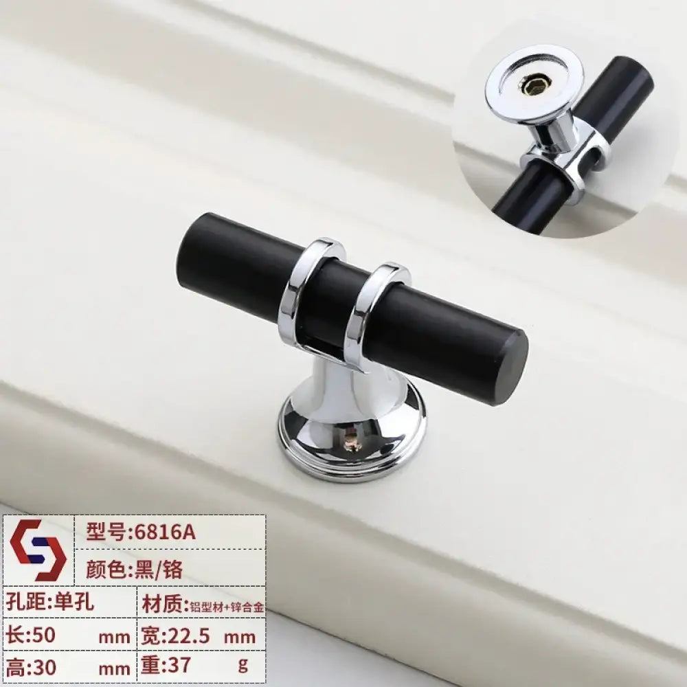 Modern T-Bar Cabinet Knobs and Handles – Sleek and Decorative Design Black silver S Handles