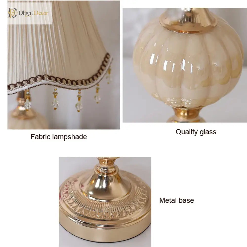 Modern European Vintage Fabric Table Lamp - Stylish Lighting For Bedroom Living Room And More