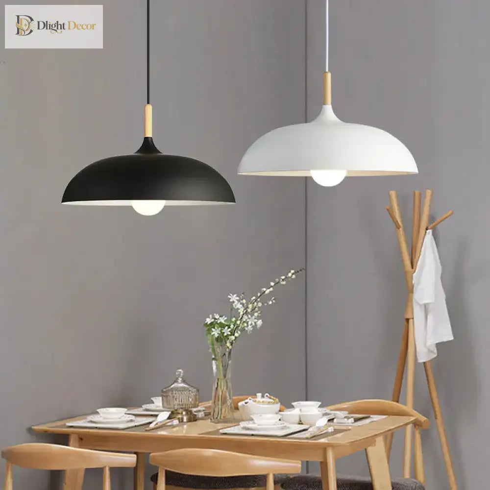 Modern Wood & Aluminum Pendant Light – product view 2