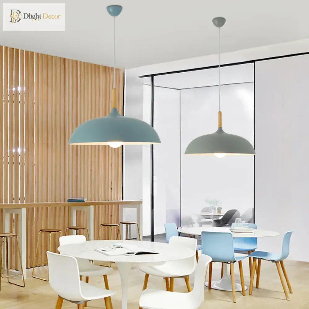 Modern Wood & Aluminum Pendant Light – product view 4