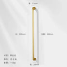 Modern Zinc Alloy Cabinet Handles - Kitchen Drawer Knobs for Wardrobes and Furniture Gold drawing 320mm Handles