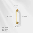 Modern Zinc Alloy Cabinet Handles - Kitchen Drawer Knobs for Wardrobes and Furniture Gold drawing 96mm Handles