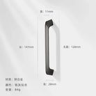Modern Zinc Alloy Cabinet Handles - Kitchen Drawer Knobs for Wardrobes and Furniture Gray drawing 128mm Handles