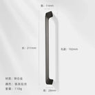 Modern Zinc Alloy Cabinet Handles - Kitchen Drawer Knobs for Wardrobes and Furniture Gray drawing 192mm Handles