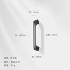 Modern Zinc Alloy Cabinet Handles - Kitchen Drawer Knobs for Wardrobes and Furniture Gray drawing 96mm Handles