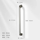 Modern Zinc Alloy Cabinet Handles - Kitchen Drawer Knobs for Wardrobes and Furniture Nickel drawing 192mm Handles