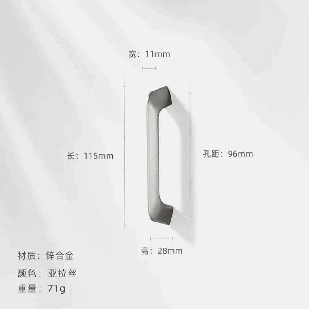 Modern Zinc Alloy Cabinet Handles - Kitchen Drawer Knobs for Wardrobes and Furniture Nickel drawing 96mm Handles
