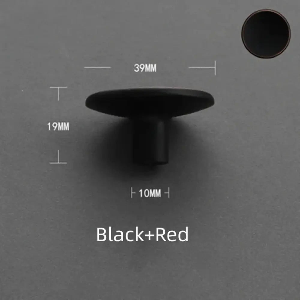 Modern Zinc Alloy Round Knob – Sleek Single Hole Furniture Handle Black Red Knobs