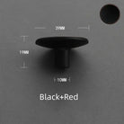 Modern Zinc Alloy Round Knob – Sleek Single Hole Furniture Handle Black Red Knobs