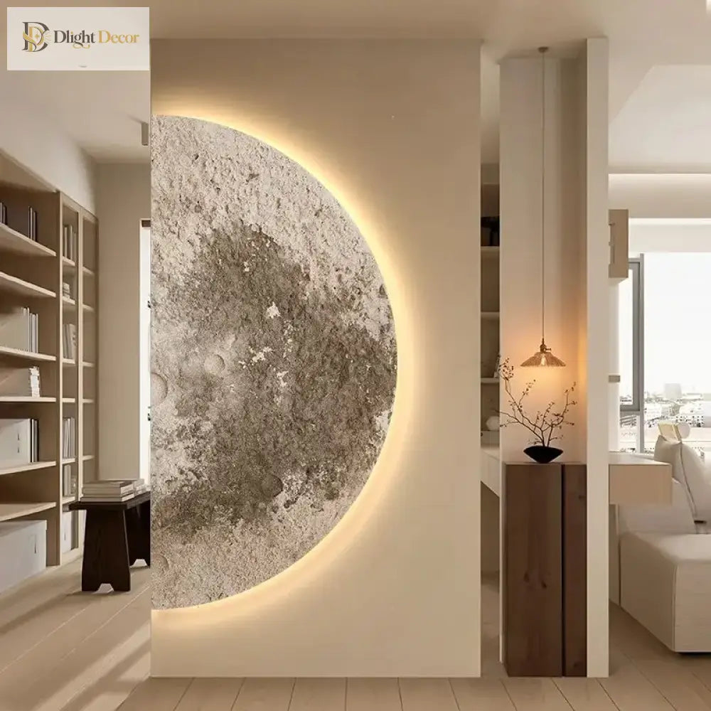 Dlight Decor LED Moon Wall Lamp with Remote Dimming Wall Art