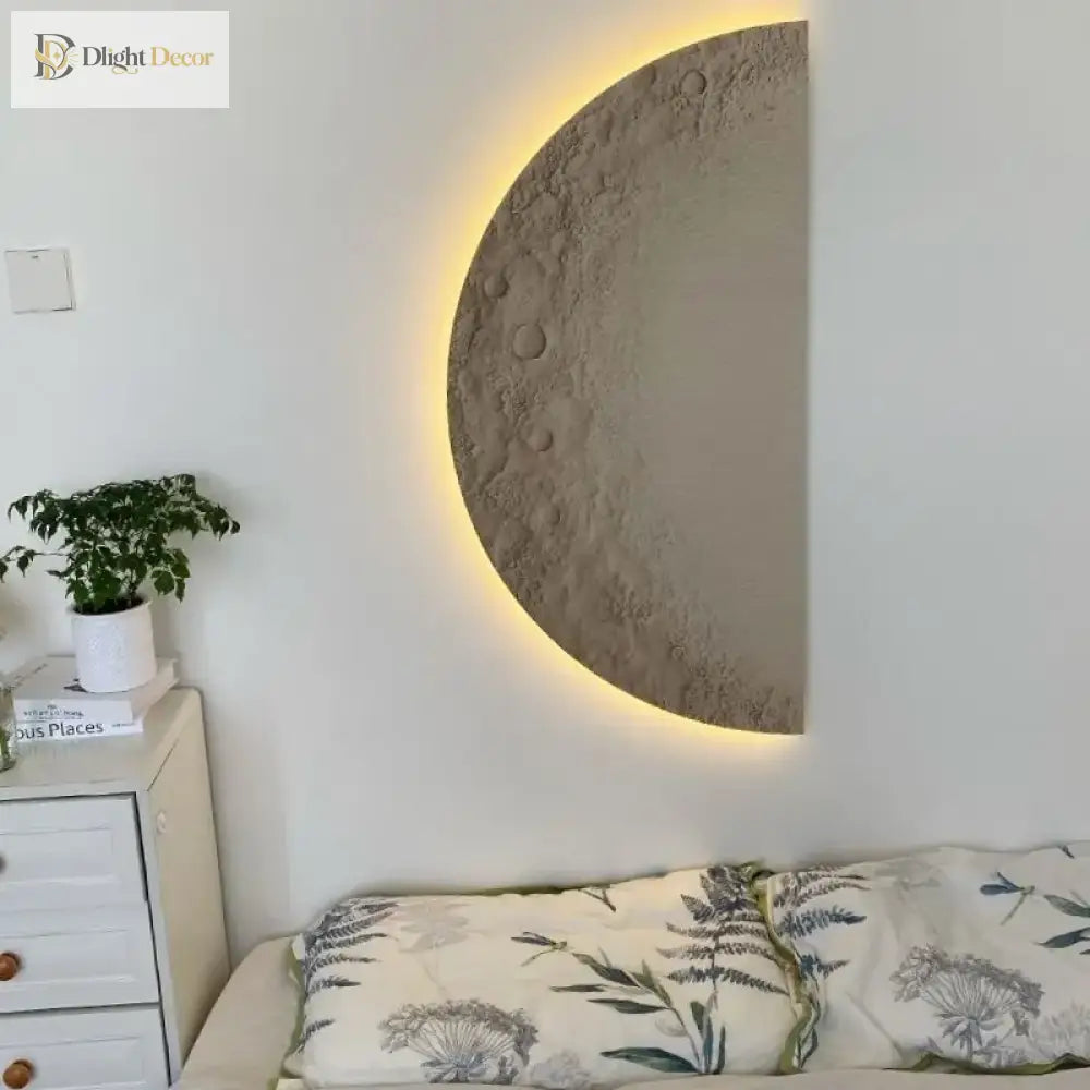 Dlight Decor LED Moon Wall Lamp with Remote Dimming Wall Art