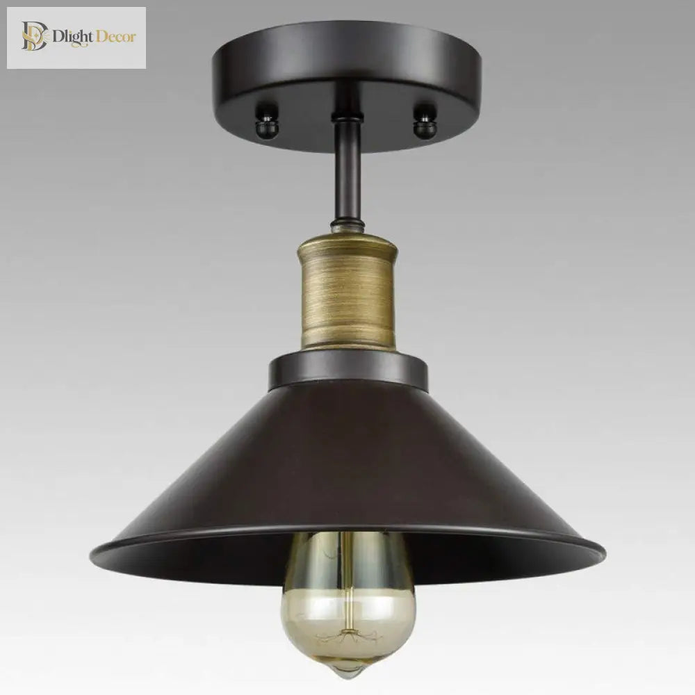 Morgan Meets Modern Functionality: Black Conic Semi - Flush Ceiling Light