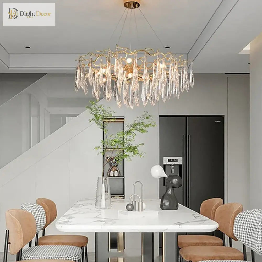 Multi - Color Glass Drop Ceiling Chandeliers - Luxury Led Pendant Lights For Post - Modern Home