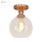 Naomi - Industrial Glass Globe Semi - Flush Mount Light