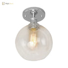 Naomi - Industrial Glass Globe Semi - Flush Mount Light