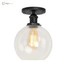 Naomi - Industrial Glass Globe Semi - Flush Mount Light