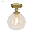Naomi - Industrial Glass Globe Semi - Flush Mount Light