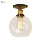 Naomi - Industrial Glass Globe Semi - Flush Mount Light