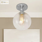 Naomi - Industrial Glass Globe Semi - Flush Mount Light