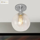 Naomi - Industrial Glass Globe Semi - Flush Mount Light