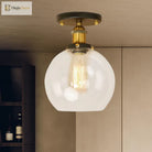 Naomi - Industrial Glass Globe Semi - Flush Mount Light