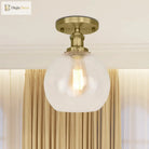 Naomi - Industrial Glass Globe Semi - Flush Mount Light