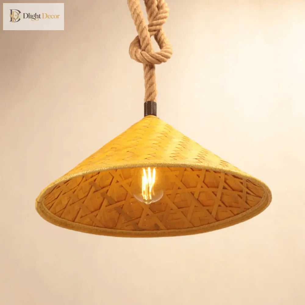 Reagan Farmhouse Pendant Lamp - Natural Rattan Charm