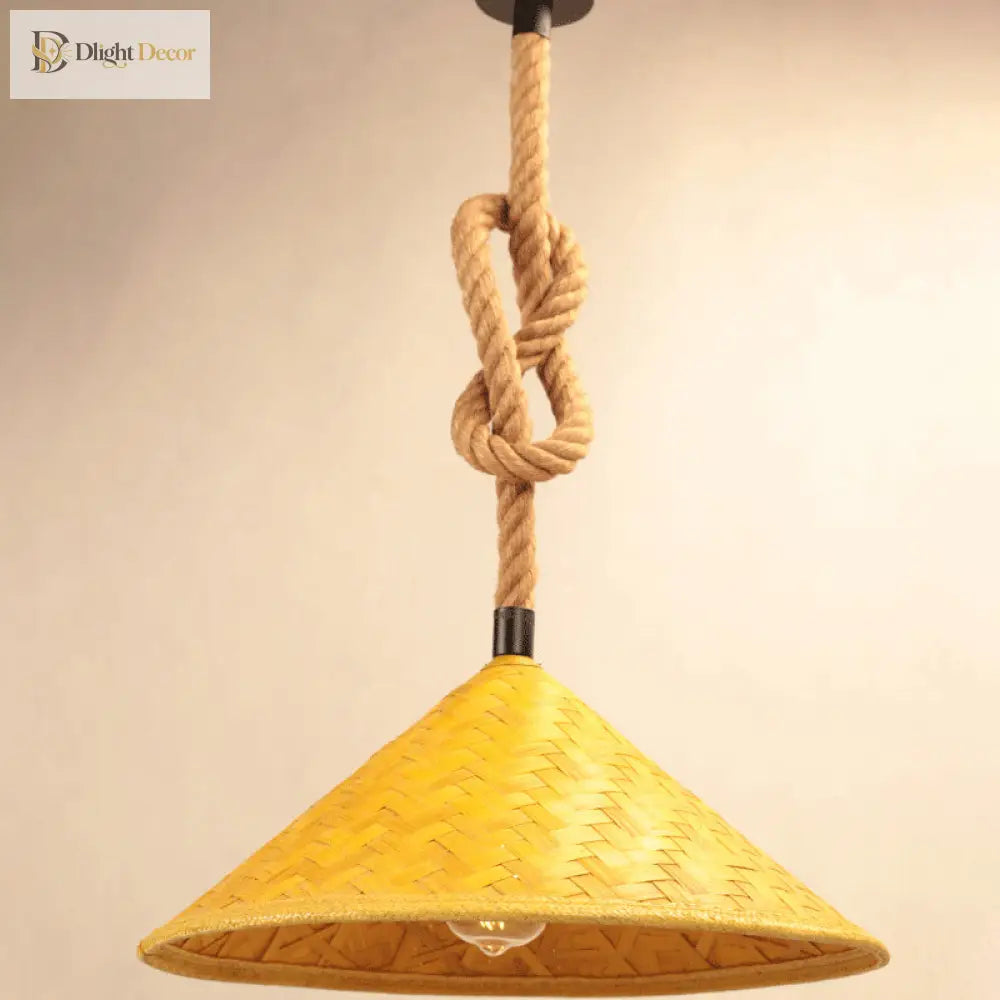 Reagan Farmhouse Pendant Lamp - Natural Rattan Charm