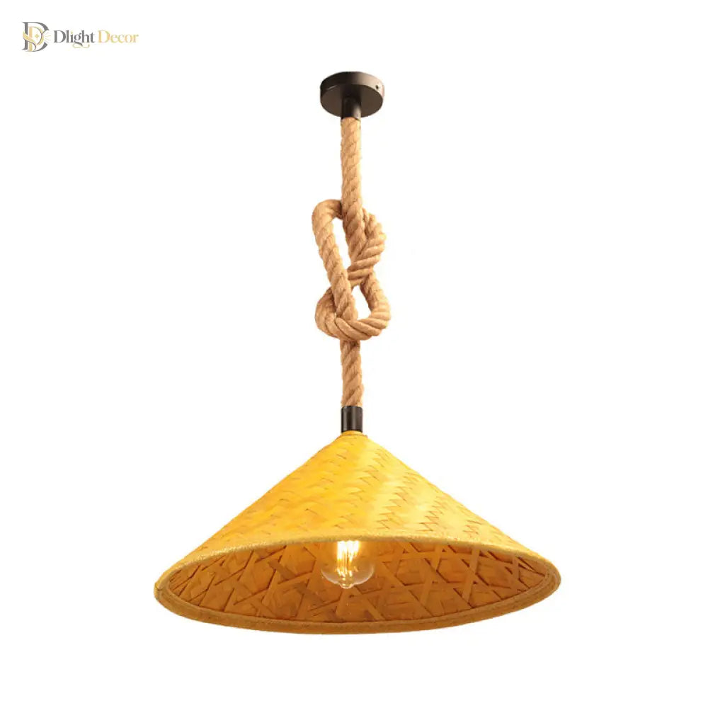 Reagan Farmhouse Pendant Lamp - Natural Rattan Charm