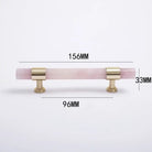 Natural Marble and Crystal T-Bar Cabinet Handles – Modern Brass Knobs for Kitchen Dresser and Furniture Pulls