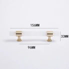 Natural Marble and Crystal T-Bar Cabinet Handles – Modern Brass Knobs for Kitchen Dresser and Furniture Pulls