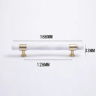 Natural Marble and Crystal T-Bar Cabinet Handles – Modern Brass Knobs for Kitchen Dresser and Furniture Pulls
