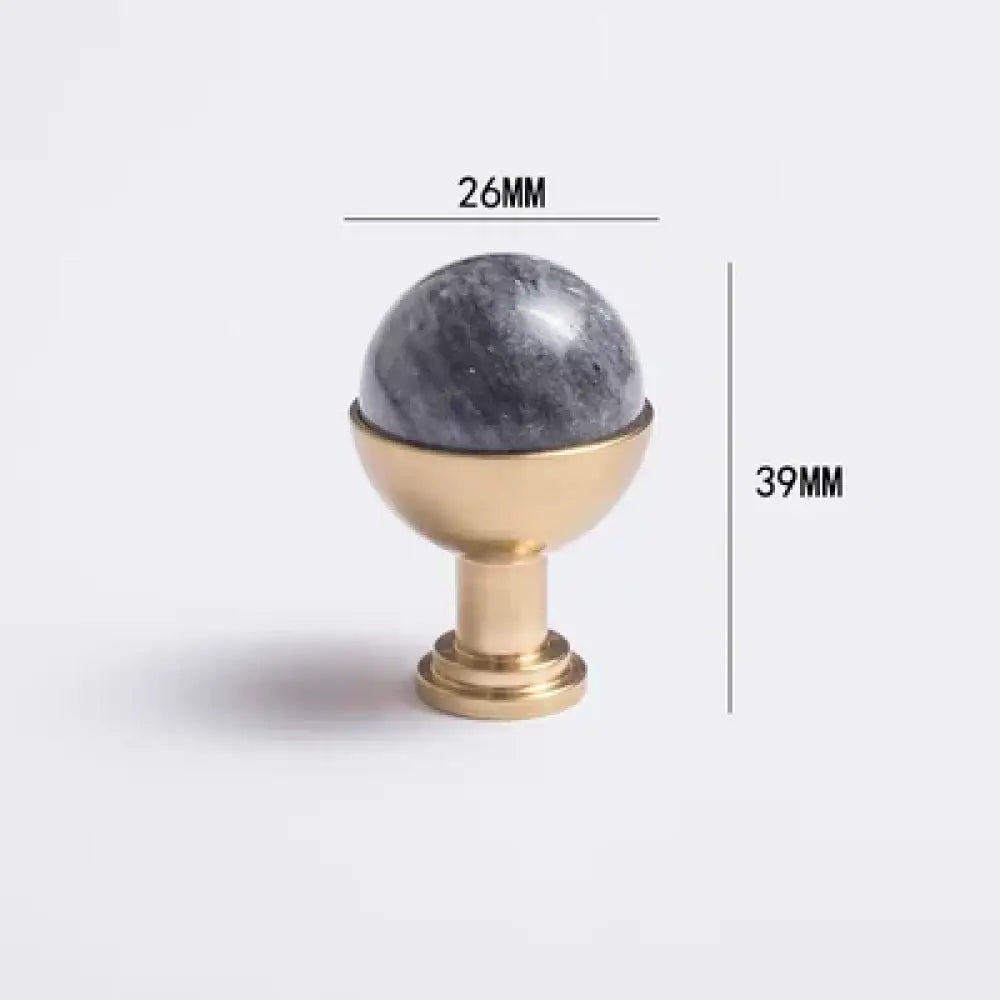 Natural Marble and Crystal T-Bar Cabinet Handles – Modern Brass Knobs for Kitchen Dresser and Furniture Pulls gray-knob