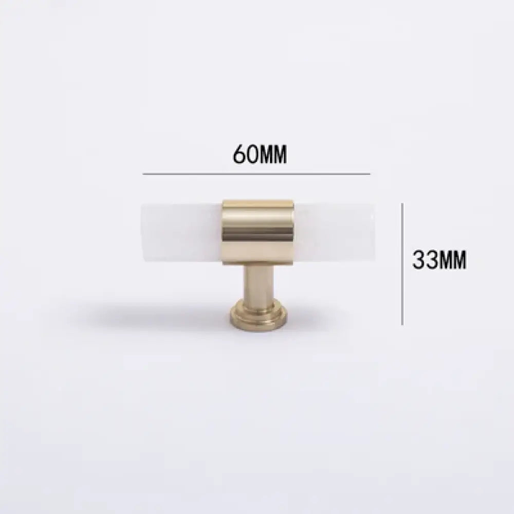 Natural Marble and Crystal T-Bar Cabinet Handles – Modern Brass Knobs for Kitchen Dresser and Furniture Pulls