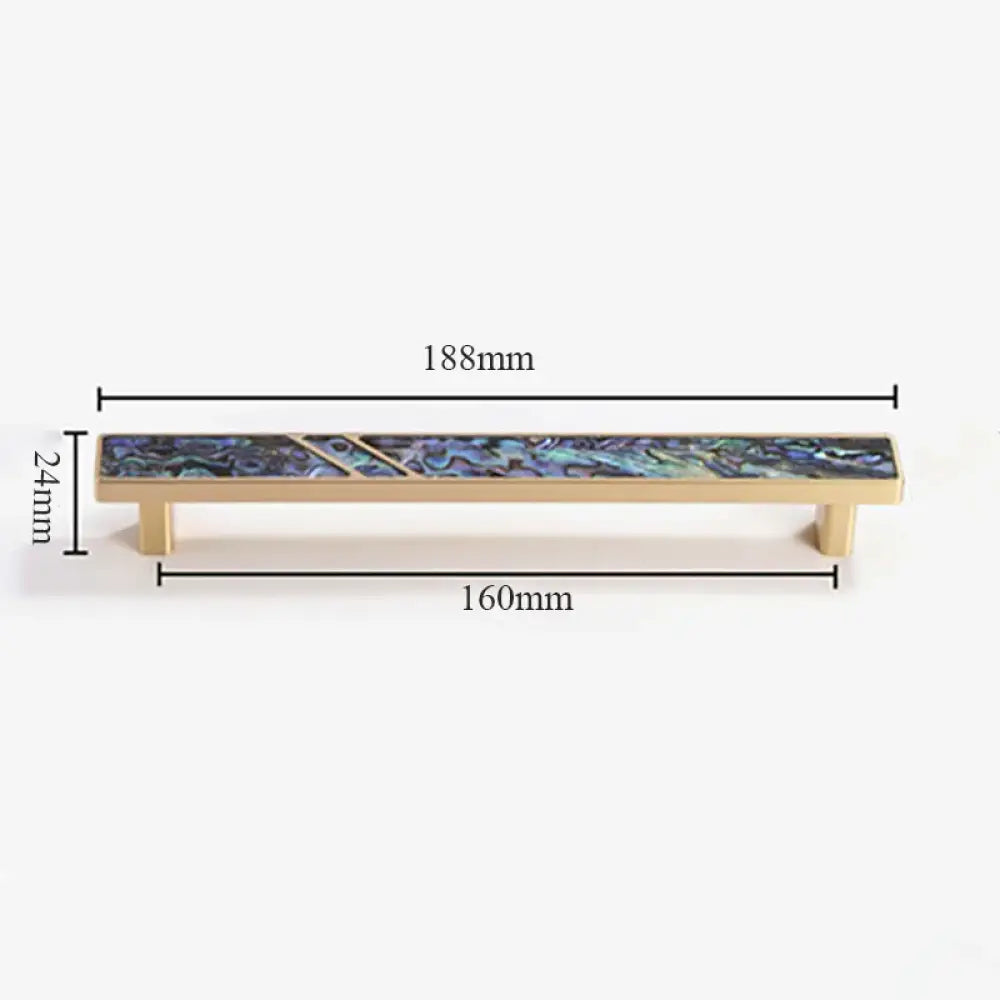 Brass Furniture Handle with Natural Shell – Modern Wardrobe Drawer and Dresser Knobs colorful188mm Handles