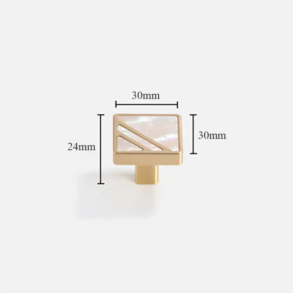 Brass Furniture Handle with Natural Shell – Modern Wardrobe Drawer and Dresser Knobs white 30mm Handles