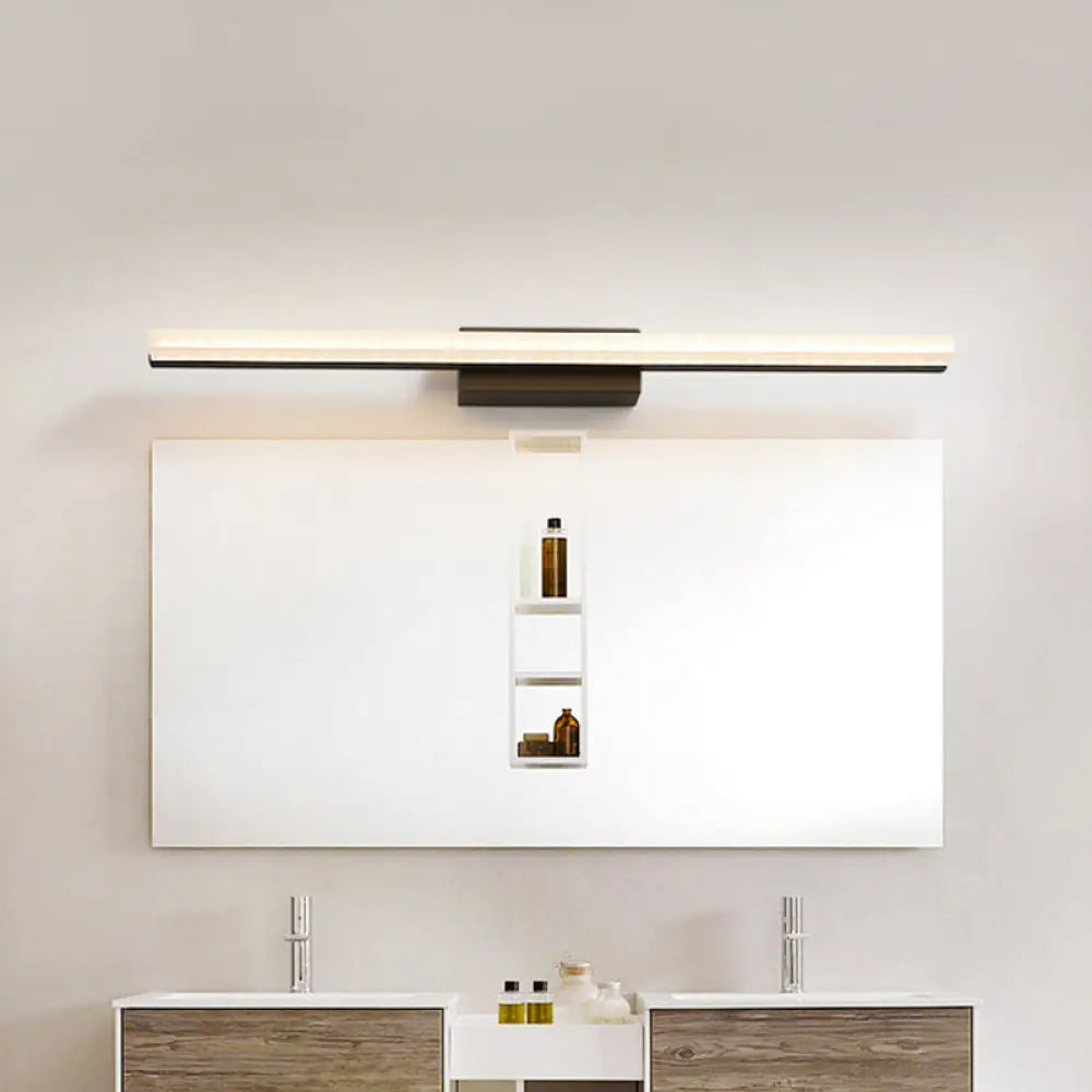Nevaeh Modern Touch: Acrylic Linear Led Vanity Light Black / White