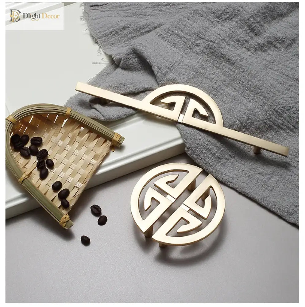 New Chinese-Style Zinc Alloy Cabinet Handles – Elegant Gold Pulls for Wardrobes Drawers and Cupboards Handles