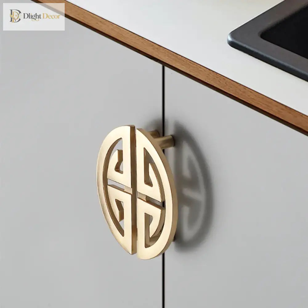New Chinese-Style Zinc Alloy Cabinet Handles – Elegant Gold Pulls for Wardrobes Drawers and Cupboards Handles