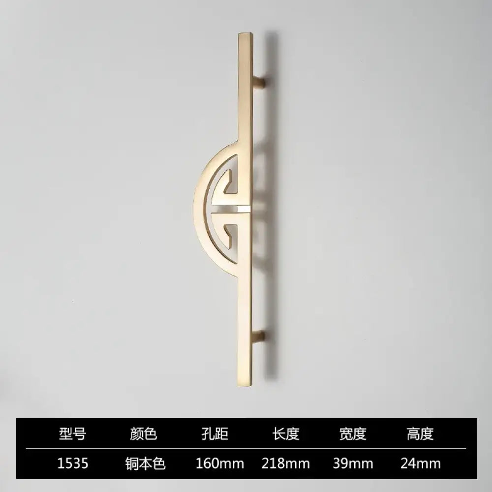New Chinese-Style Zinc Alloy Cabinet Handles – Elegant Gold Pulls for Wardrobes Drawers and Cupboards Golden-160mm / 1