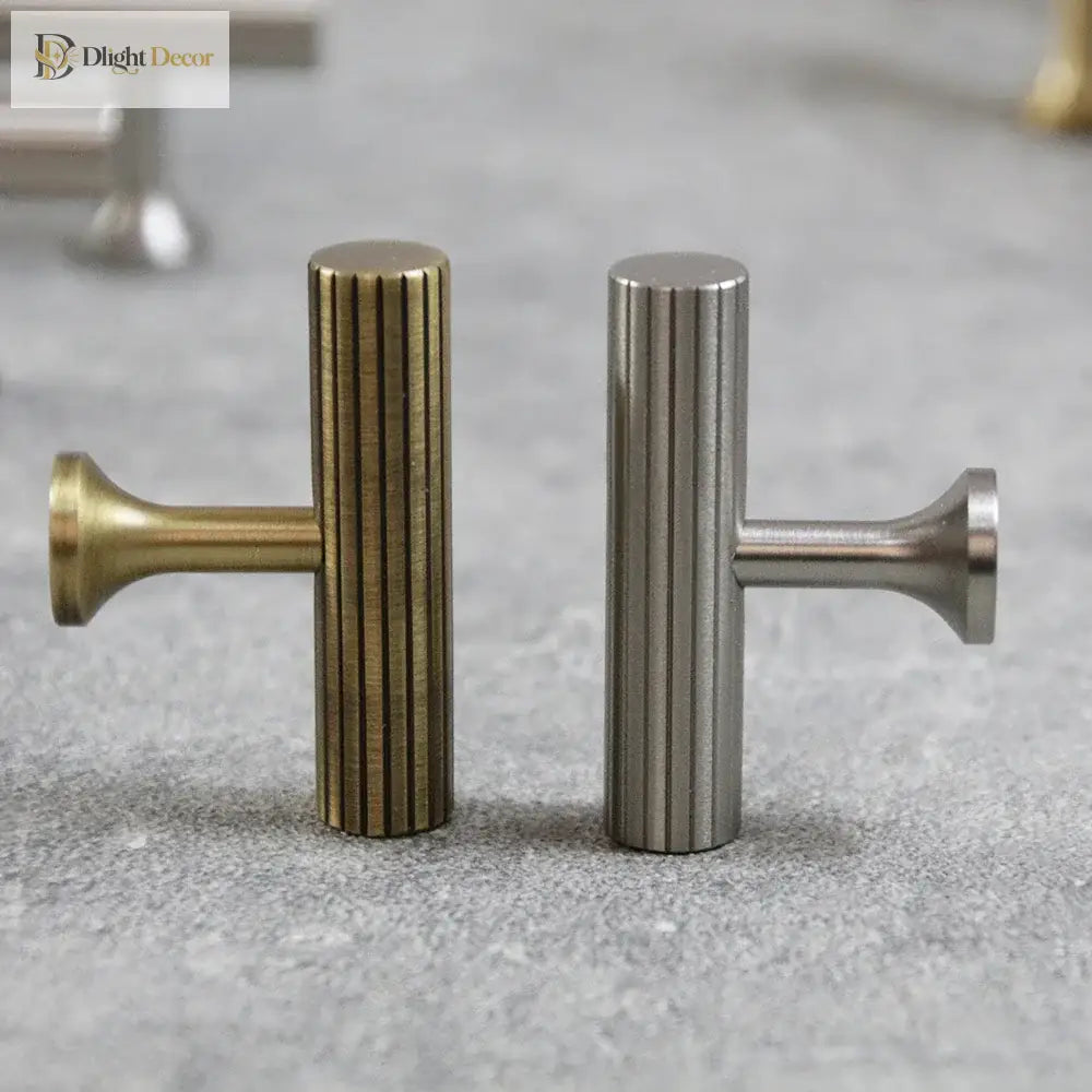 Nickel Brass Art Deco Kitchen Cabinet Knobs and T-Bars – Brushed Silver Drawer Pulls and Wardrobe Handles Handles