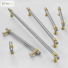 Nickel-Plated Brass Cabinet Handles – Gold and Matte Silver T-Bar Pulls for Wardrobes and Drawers Handles