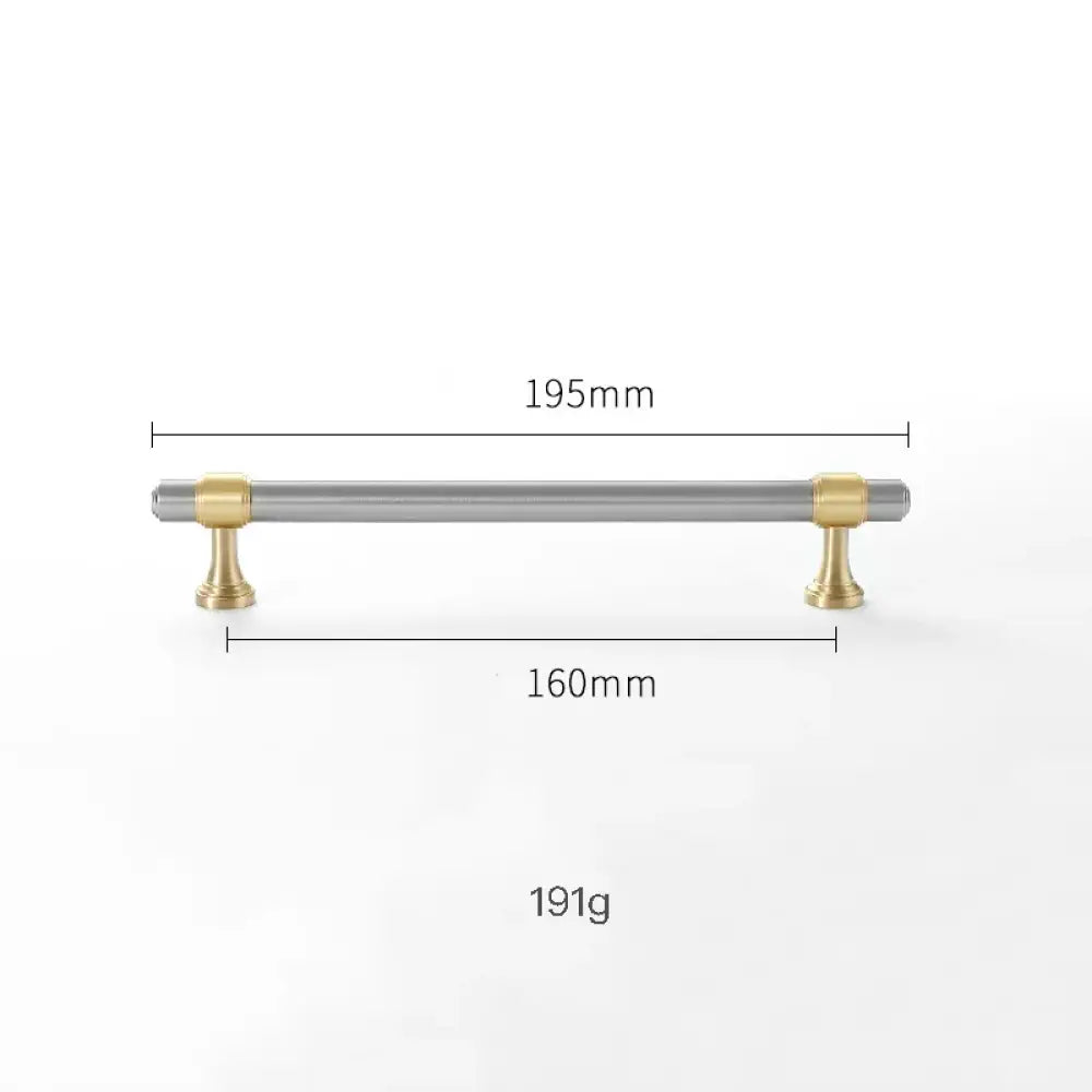 Nickel-Plated Brass Cabinet Handles – Gold and Matte Silver T-Bar Pulls for Wardrobes and Drawers 195mm Handles