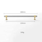 Nickel-Plated Brass Cabinet Handles – Gold and Matte Silver T-Bar Pulls for Wardrobes and Drawers 260mm Handles